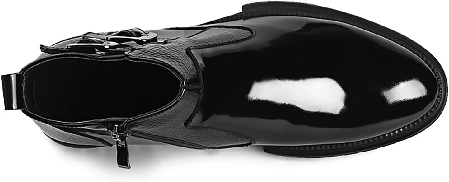 Oxfords Shoes for Men Casual Shiny Leather Boots For Men's Short Boots And High Top Leather Shoes For Foreign Trade Black Oxfords Shoes