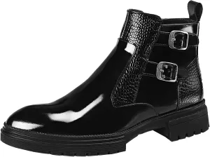 Oxfords Shoes for Men Casual Shiny Leather Boots For Men's Short Boots And High Top Leather Shoes For Foreign Trade Black Oxfords Shoes