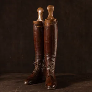 Pair of Leather Polo Boots on Original Trees