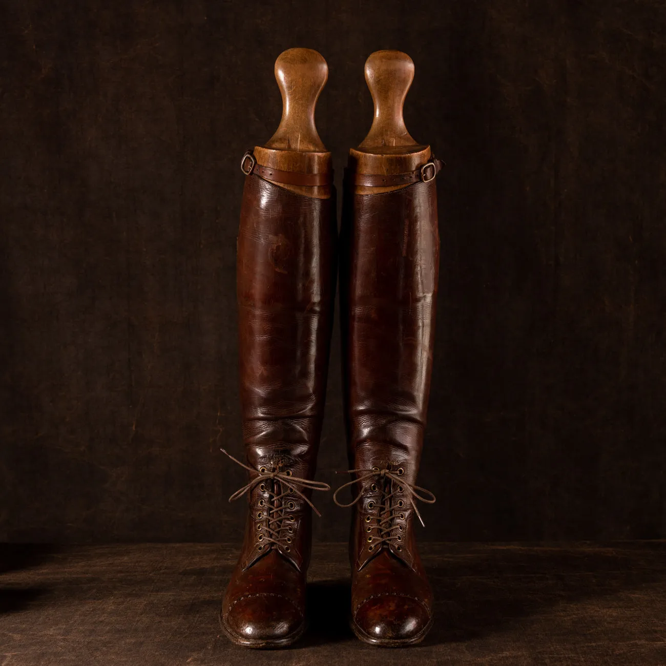 Pair of Leather Polo Boots on Original Trees