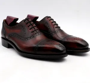 Patina Wine Full Grain Men's Oxford Shoes