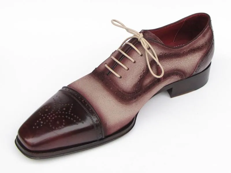 Paul Parkman Captoe Oxfords - Bordeaux / Beige