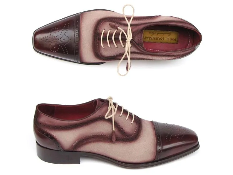Paul Parkman Captoe Oxfords - Bordeaux / Beige