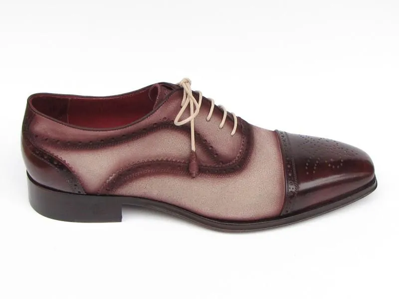 Paul Parkman Captoe Oxfords - Bordeaux / Beige