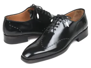 Paul Parkman Goodyear Welted Wingtip Oxfords, Black Polished Leather