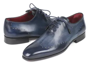 Paul Parkman Men's Navy Burnished Wingtip Oxfords