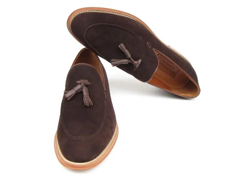 Paul Parkman Men's Suede Tassel Loafer - Brown