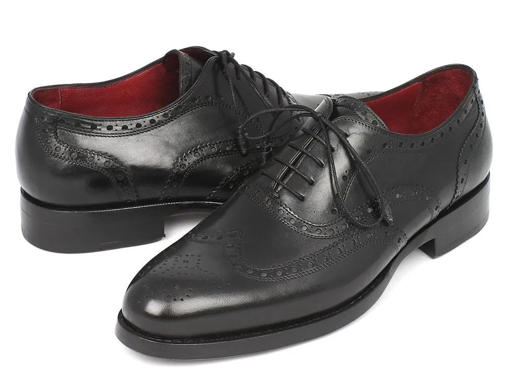 Paul Parkman Men's Wingtip Oxford Goodyear Welted Black