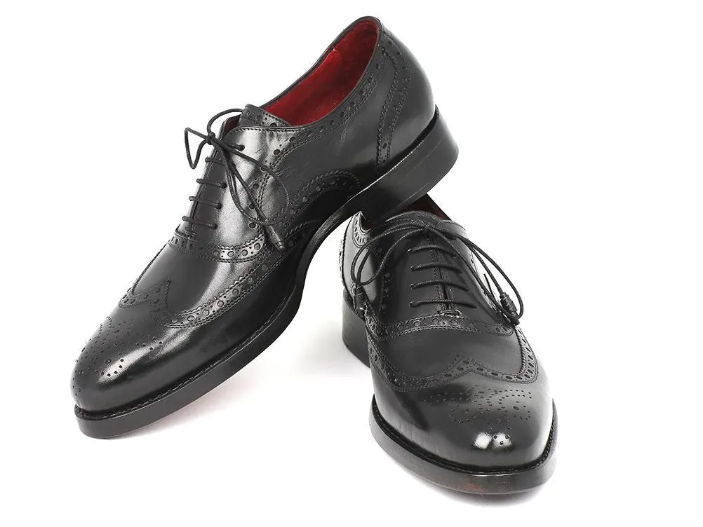 Paul Parkman Men's Wingtip Oxford Goodyear Welted Black