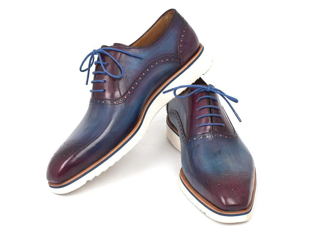 Paul Parkman Smart Casual Oxford Shoes for Men Blue & Purple (ID#184SNK-BLU)