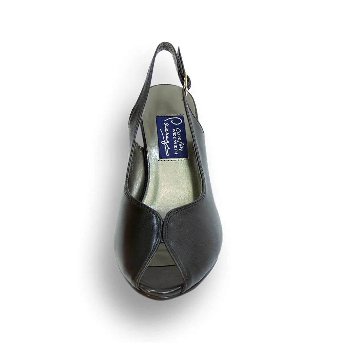 PEERAGE Zara Women's Wide Width Leather Slingback Pumps