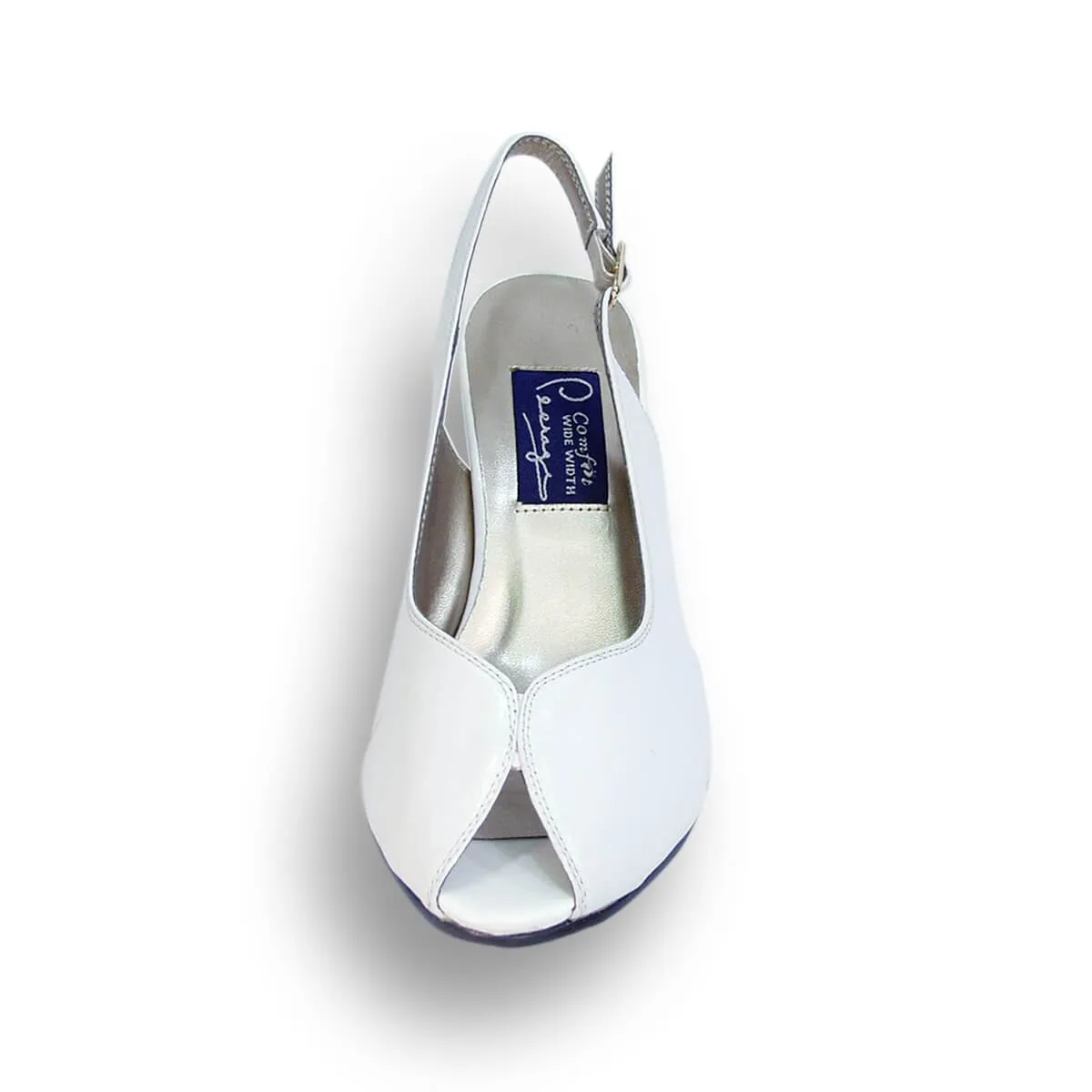 PEERAGE Zara Women's Wide Width Leather Slingback Pumps