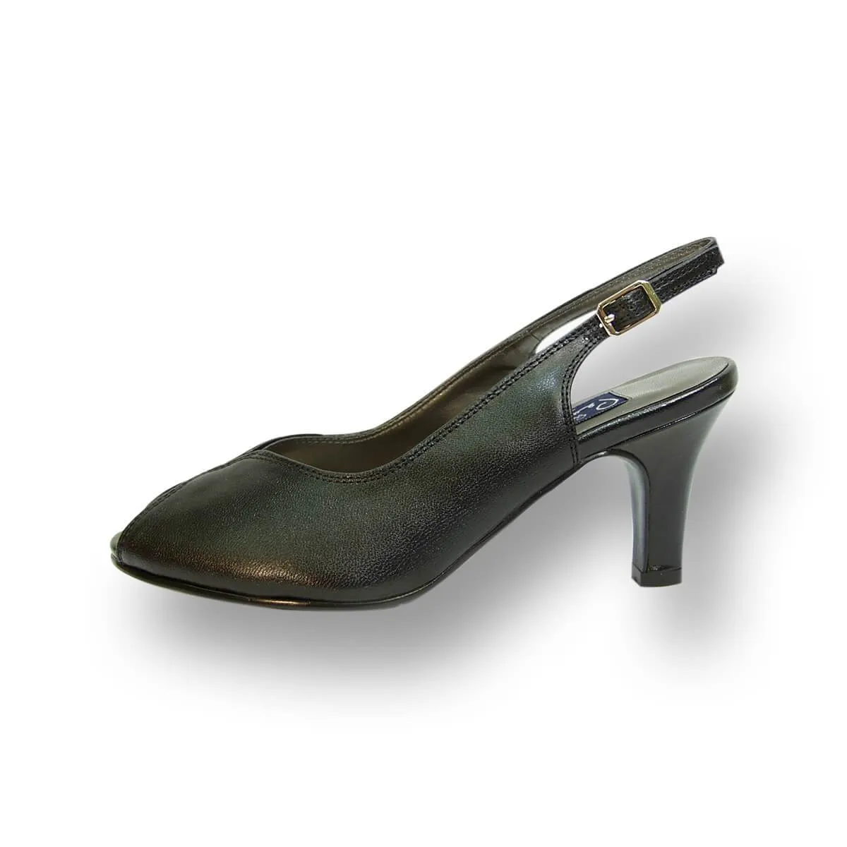 PEERAGE Zara Women's Wide Width Leather Slingback Pumps