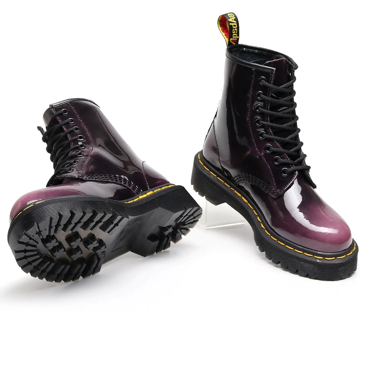 PEOPLETERRITORY High-top 1460 color-changing purple locomotive boots women's classic retro British style short boots men's and women's leather boots round head trend