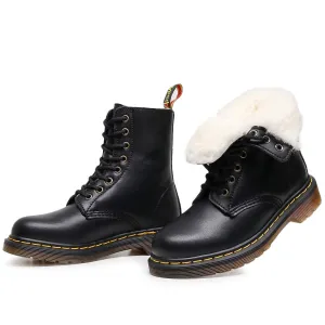 PEOPLETERRITORY Real wool apidon high top 1460 locomotive boots women's classic soft leather short boots men's and women's leather boots round head trend
