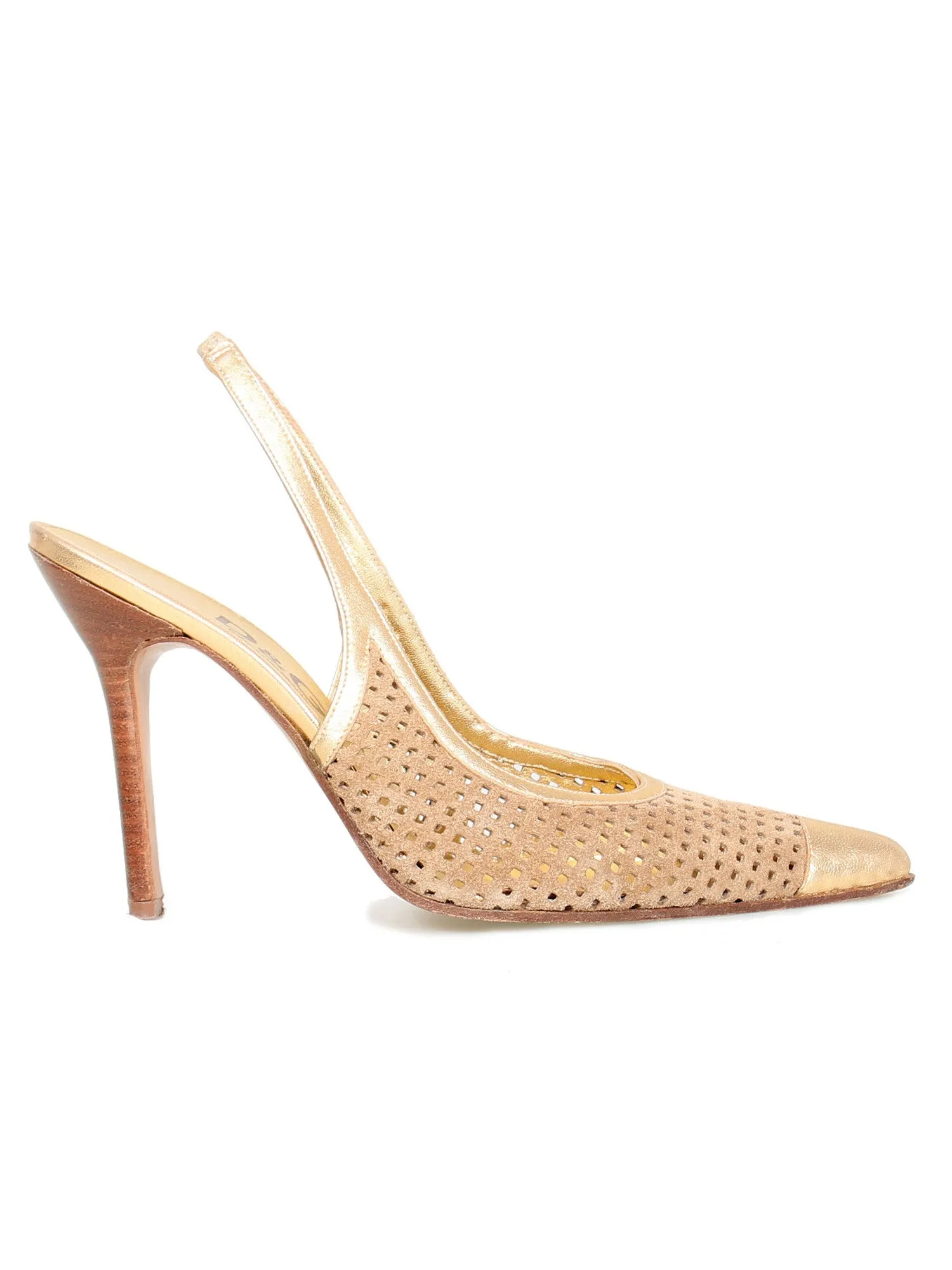 Perforated Slingback Pointed Pumps