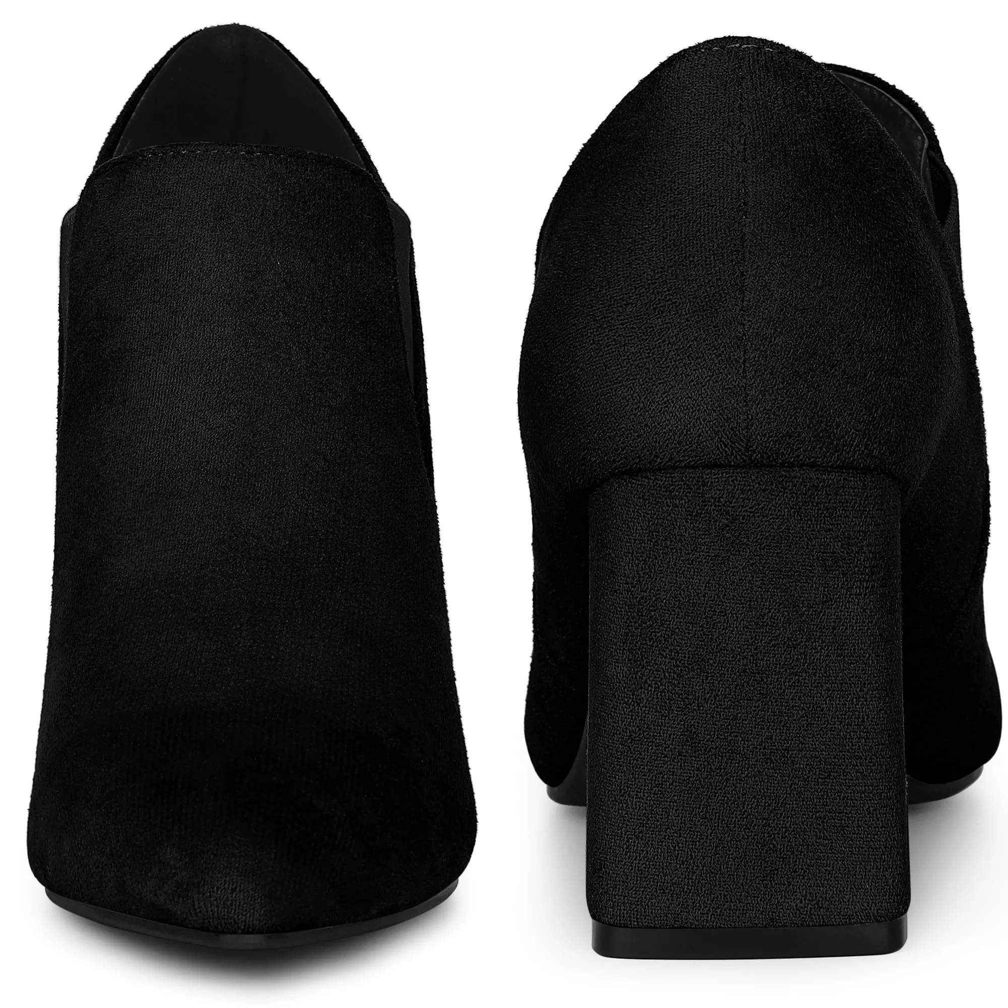 Perphy Pointy Toe Slip on Chunky Heels Chelsea Ankle Booties for Women