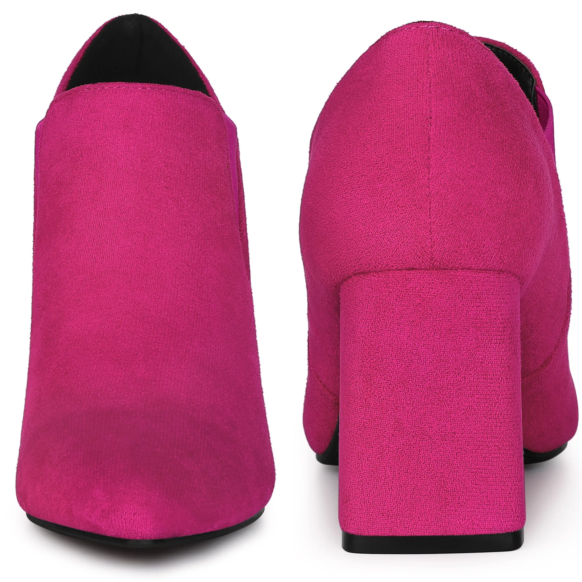 Perphy Pointy Toe Slip on Chunky Heels Chelsea Ankle Booties for Women