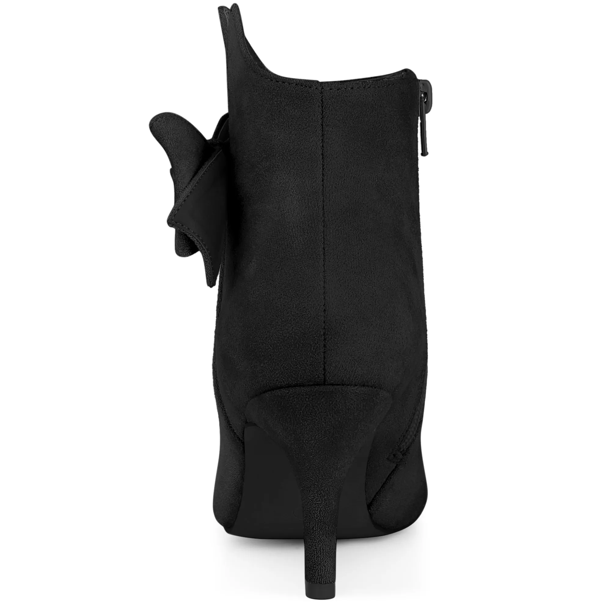 Perphy Women's Bow Pointed Toe Stiletto Heels Ankle Boots