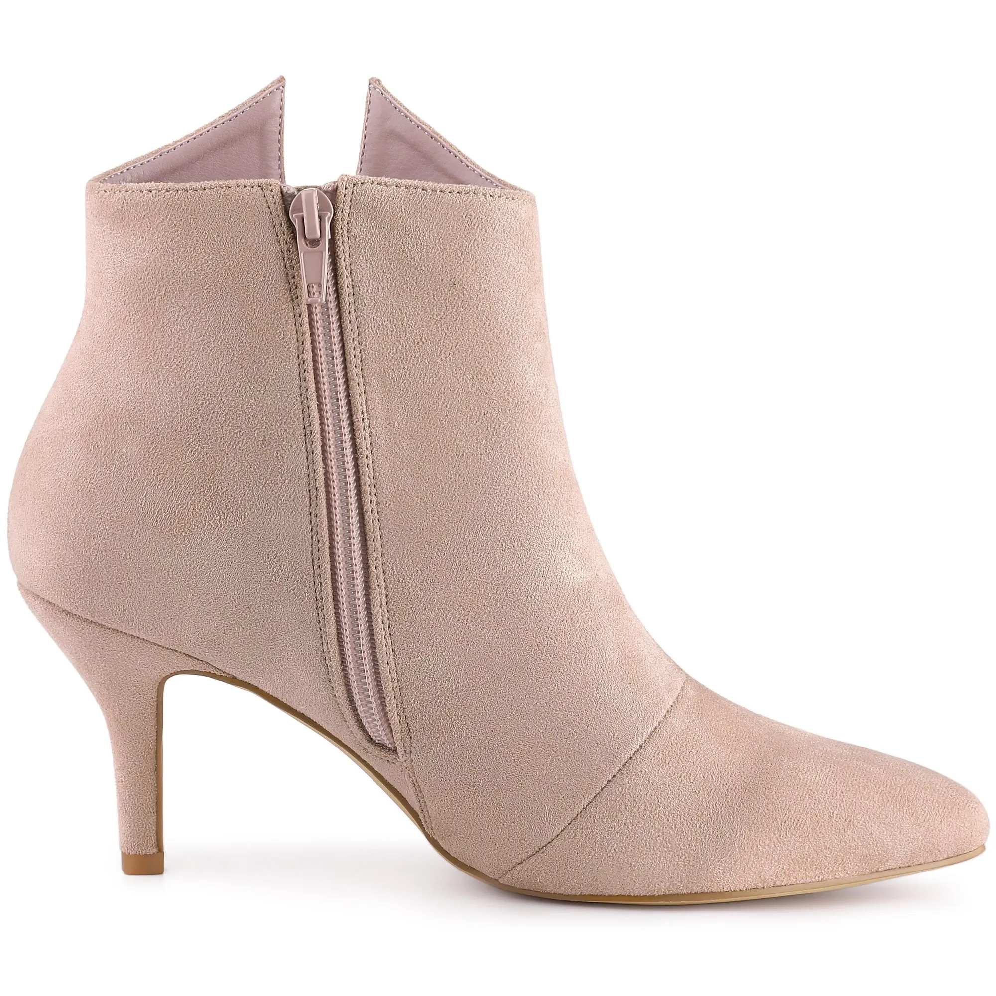 Perphy Women's Bow Pointed Toe Stiletto Heels Ankle Boots