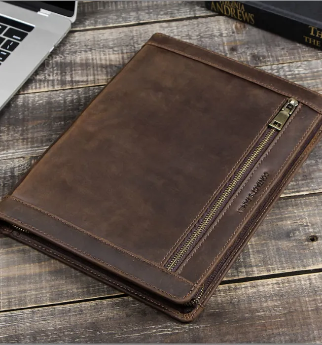 Personalized Men's Leather Portfolio, Organizer Folder, Business Briefcase,Engraving Gift/ 4611
