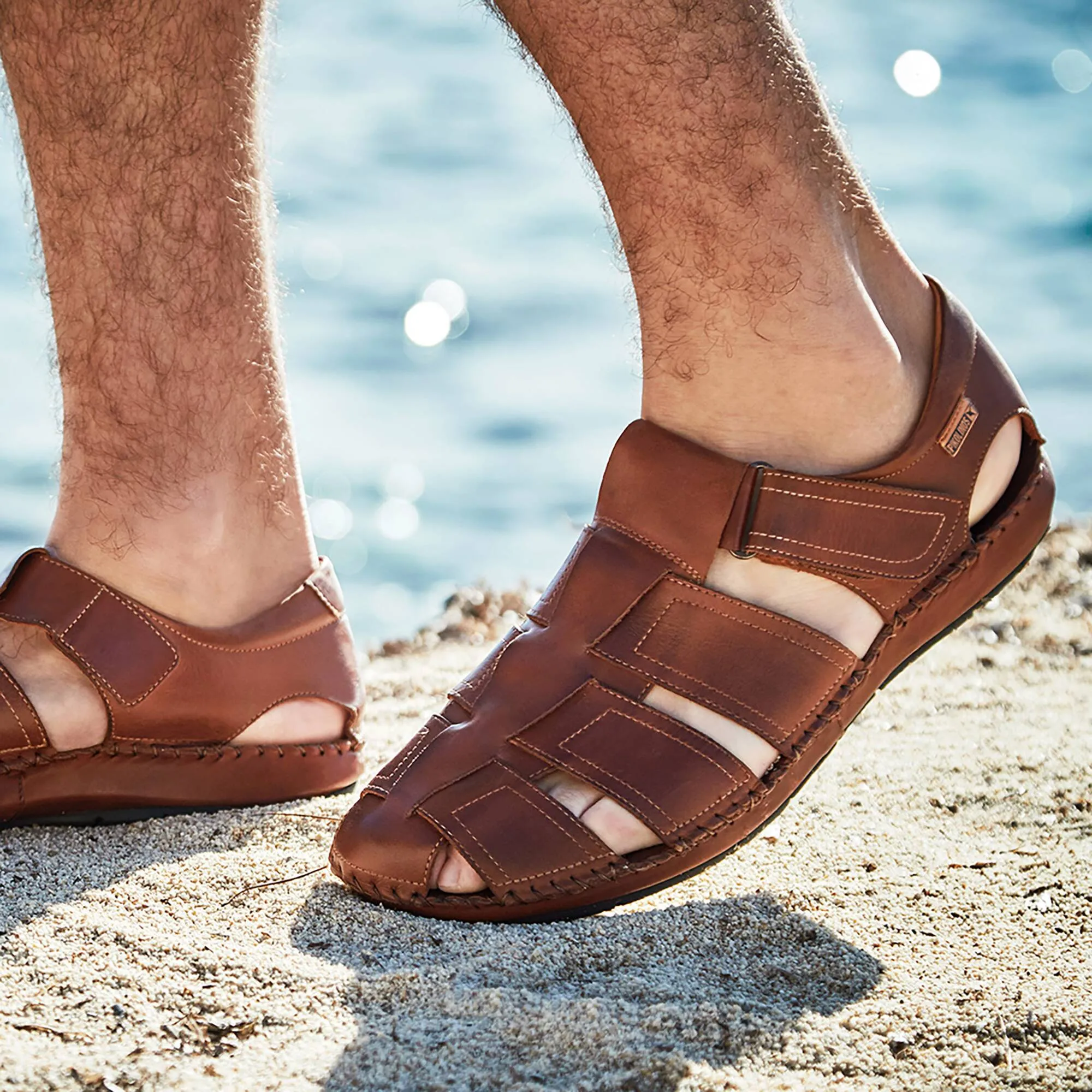 Pikolinos Men's Tarifa 06J-5433 Leather Sandals Cuero Brown