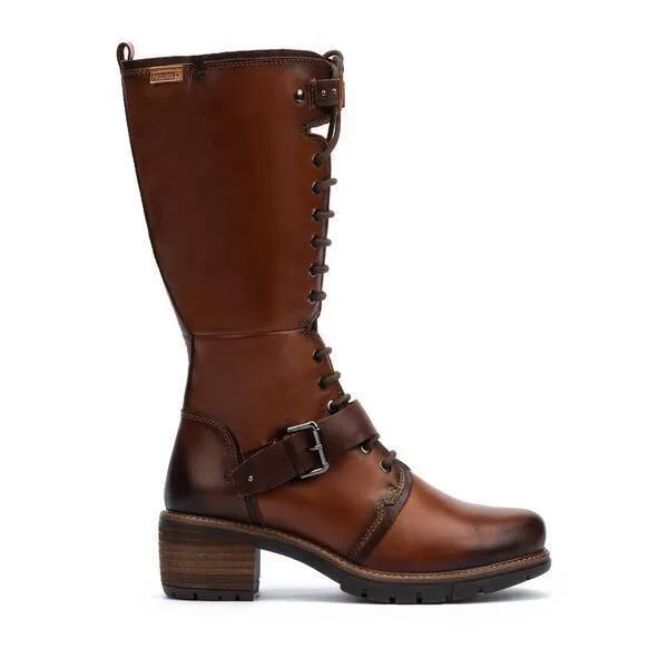 Pikolinos San Sebastia Ladies Tall Lace Up Boot Cuero 9624