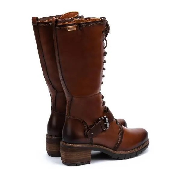 Pikolinos San Sebastia Ladies Tall Lace Up Boot Cuero 9624
