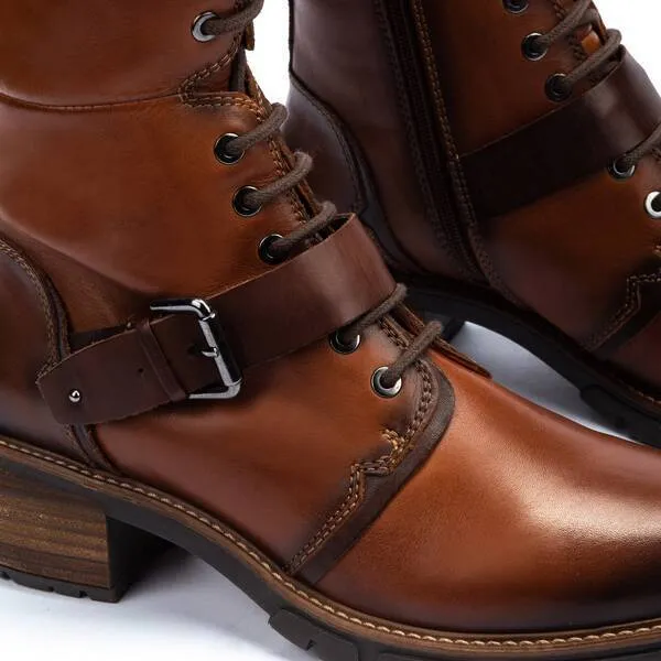 Pikolinos San Sebastia Ladies Tall Lace Up Boot Cuero 9624