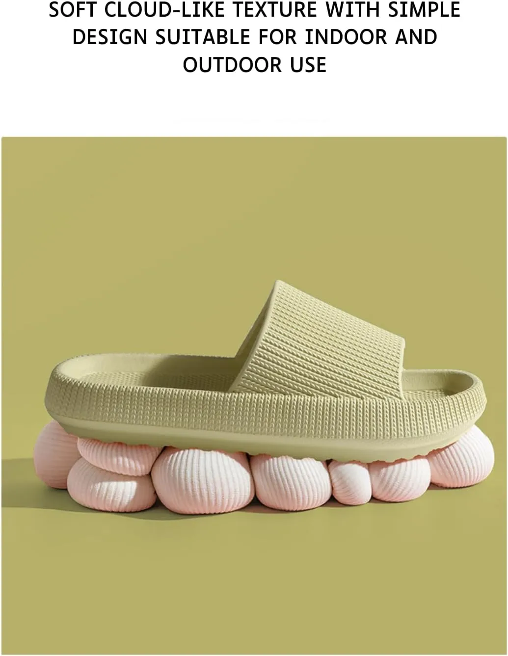 Pillow Slippers for Men and Women, House Slides Non-Slip Cloud Bathroom Sandals Quick Drying Ergonomic Shower Slides Thick Sole Ultra Cushion