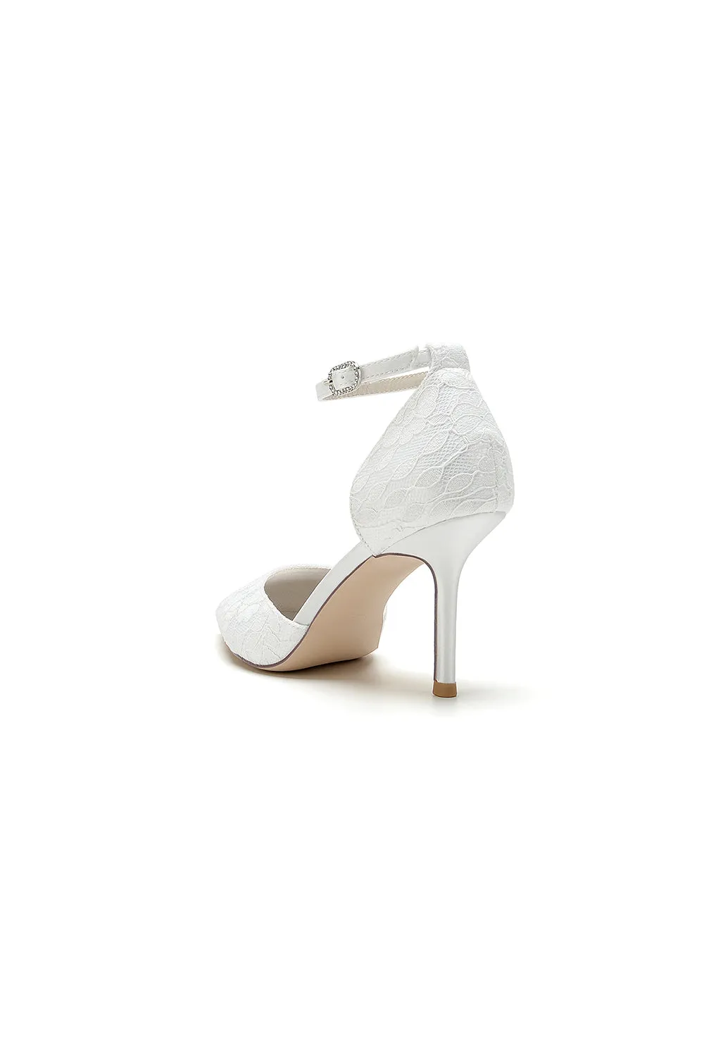 Pointed Toe Bridal Heels with Ankle Strap
