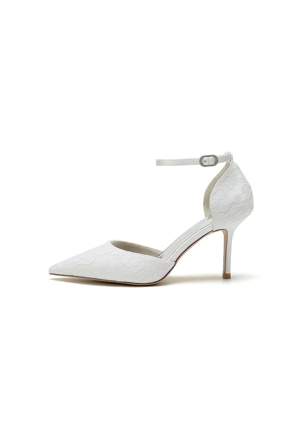 Pointed Toe Bridal Heels with Ankle Strap