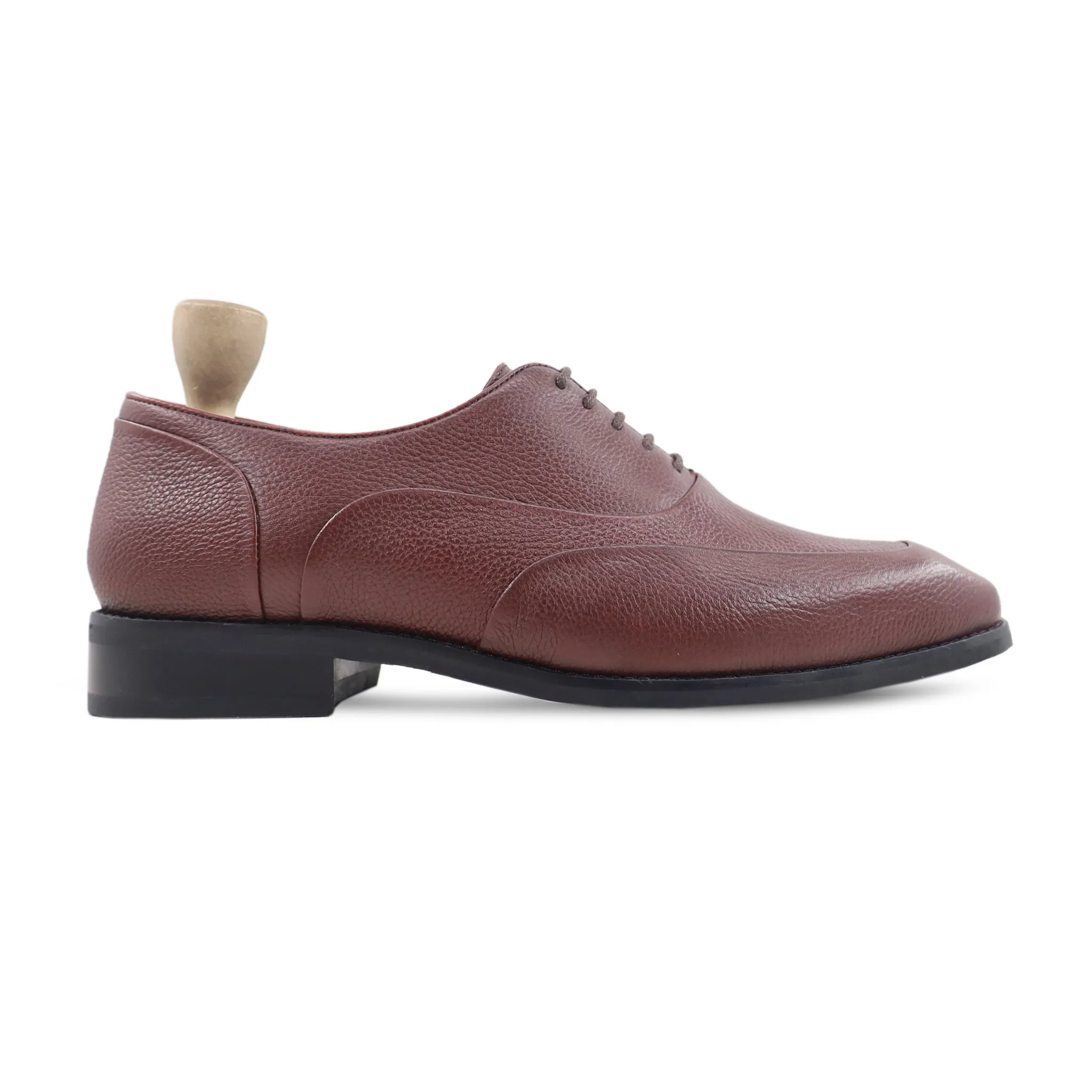 Poligiros - Men's Oxblood Pebble Grain Leather Oxford Shoe