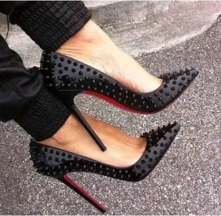 POX3 - Vegan Leather High Heel Spiked Stiletto. Women 6-12CM