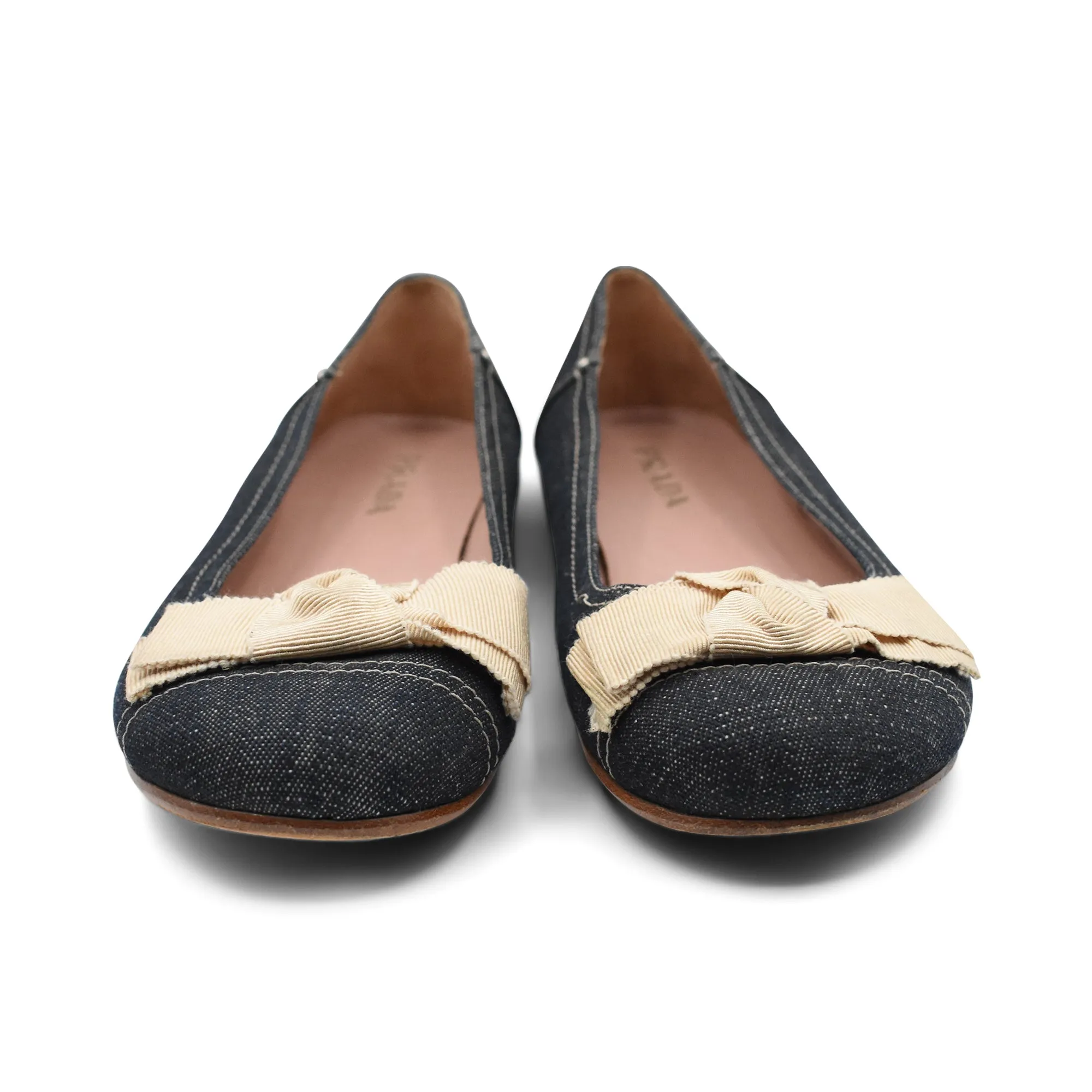 Prada Denim Ballet Flats - Women's 37