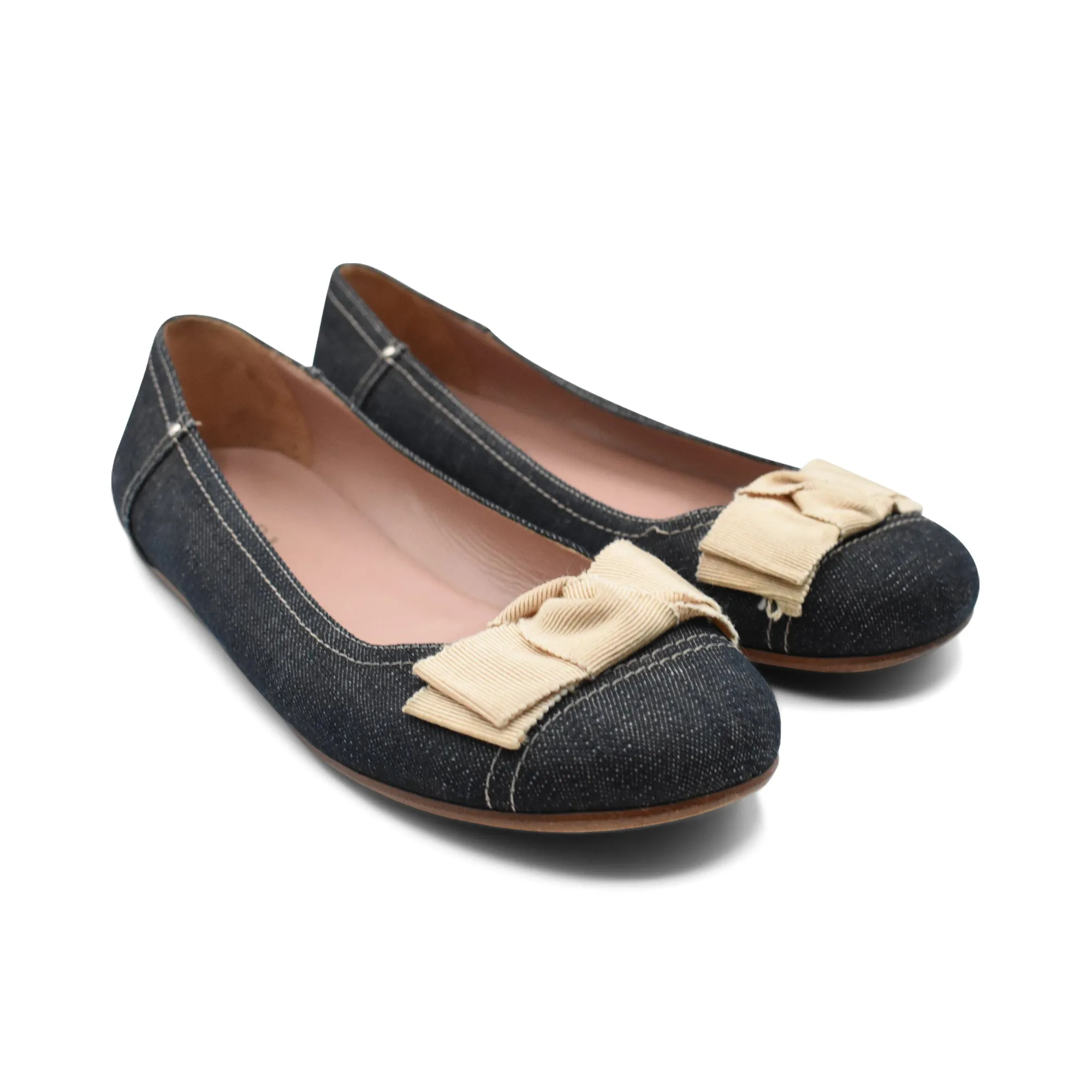Prada Denim Ballet Flats - Women's 37