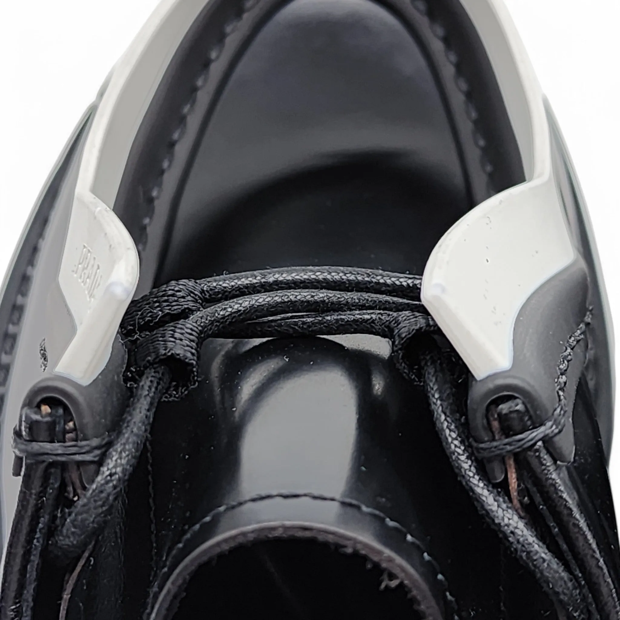 Prada Diapason Opaque Derby Shoes - Brushed Leather - Black 41