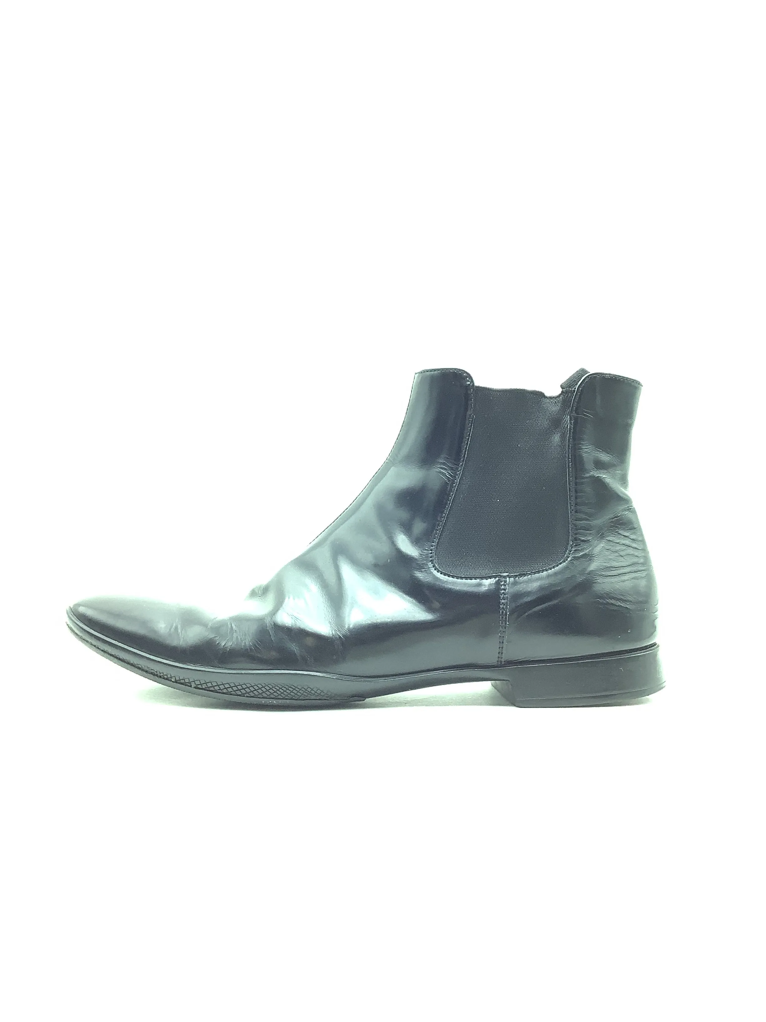 Prada Leather Chelsea Boots Square Toe Size: 8