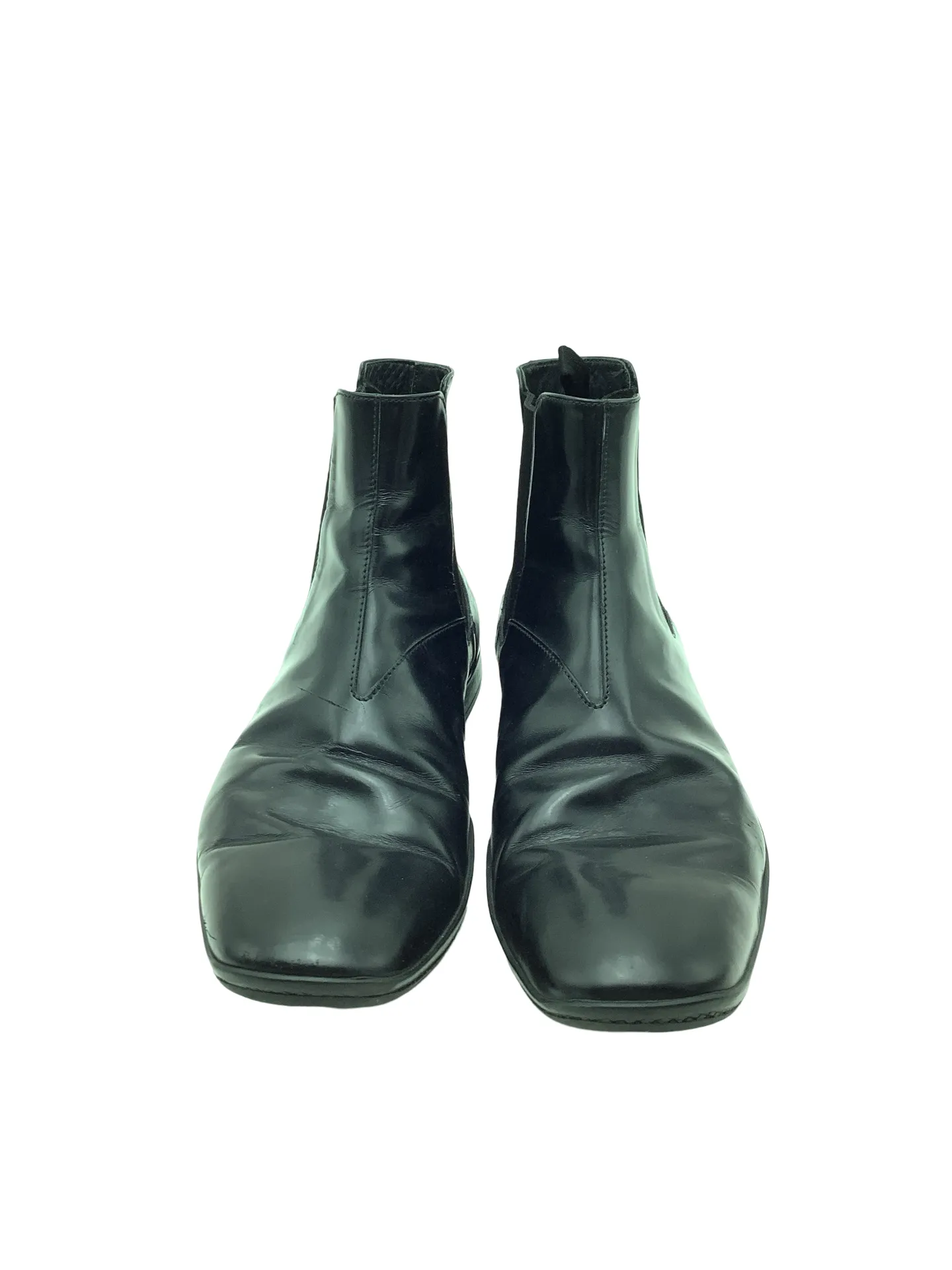 Prada Leather Chelsea Boots Square Toe Size: 8