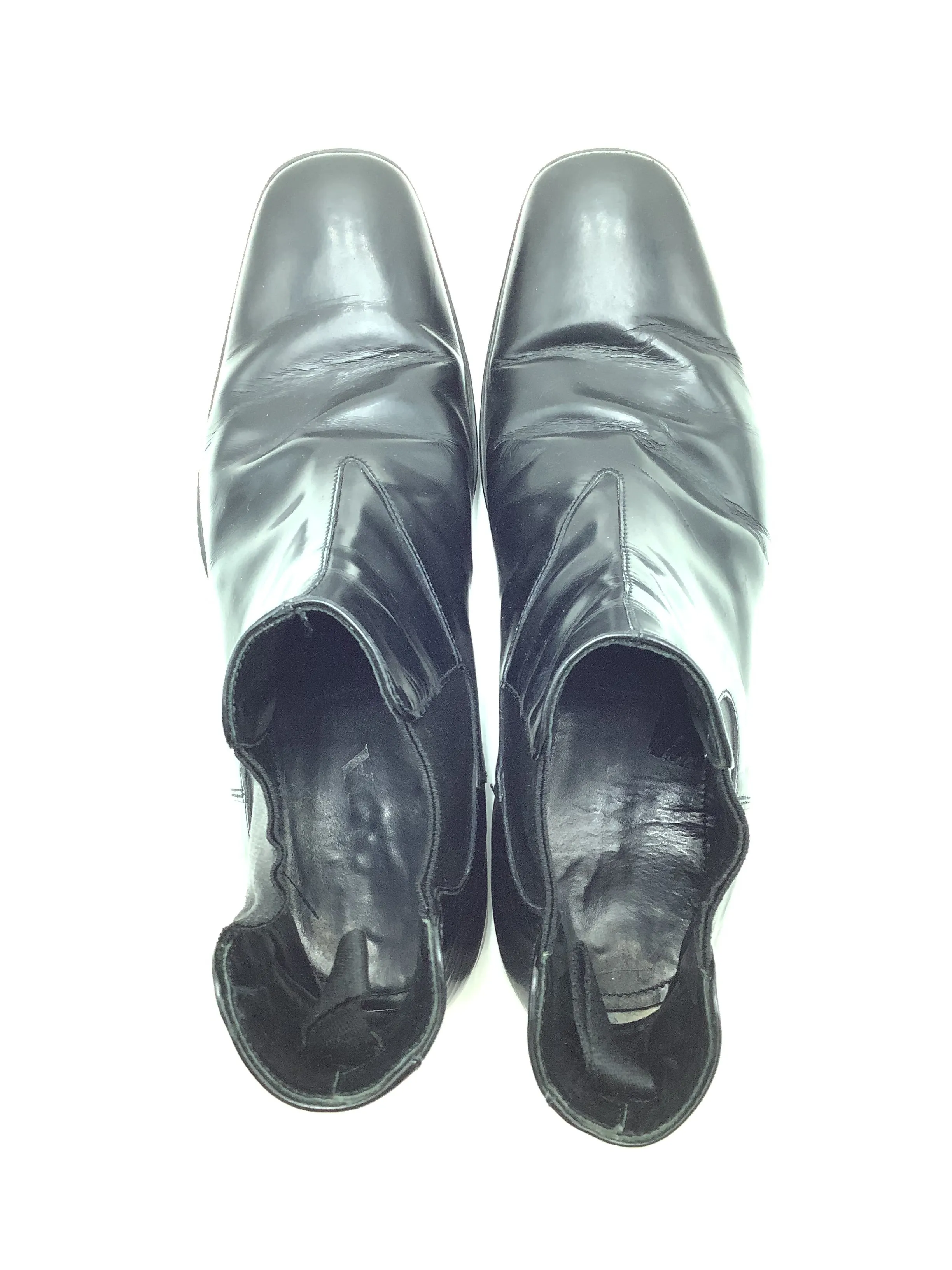 Prada Leather Chelsea Boots Square Toe Size: 8