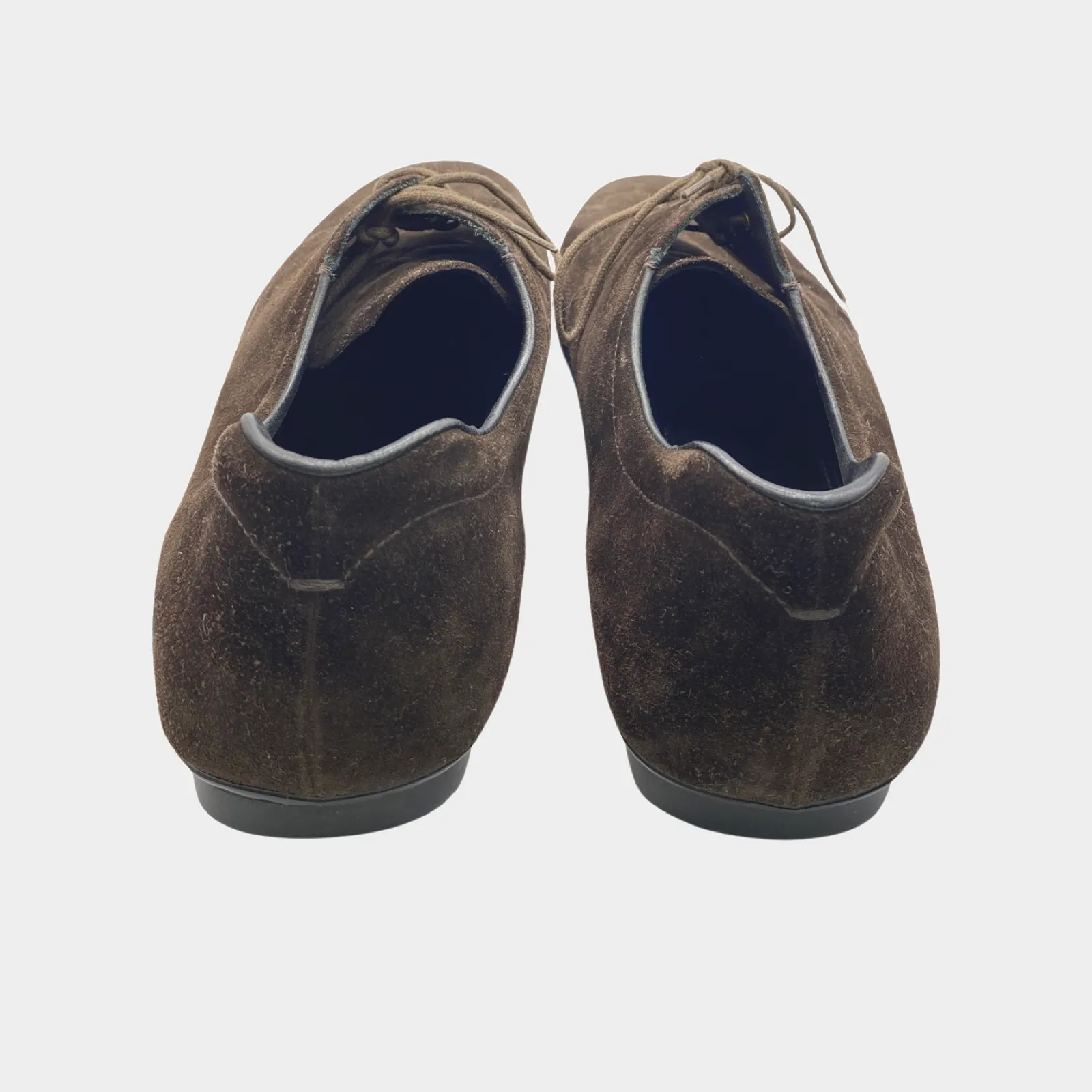 Prada men's brown suede oxford shoes