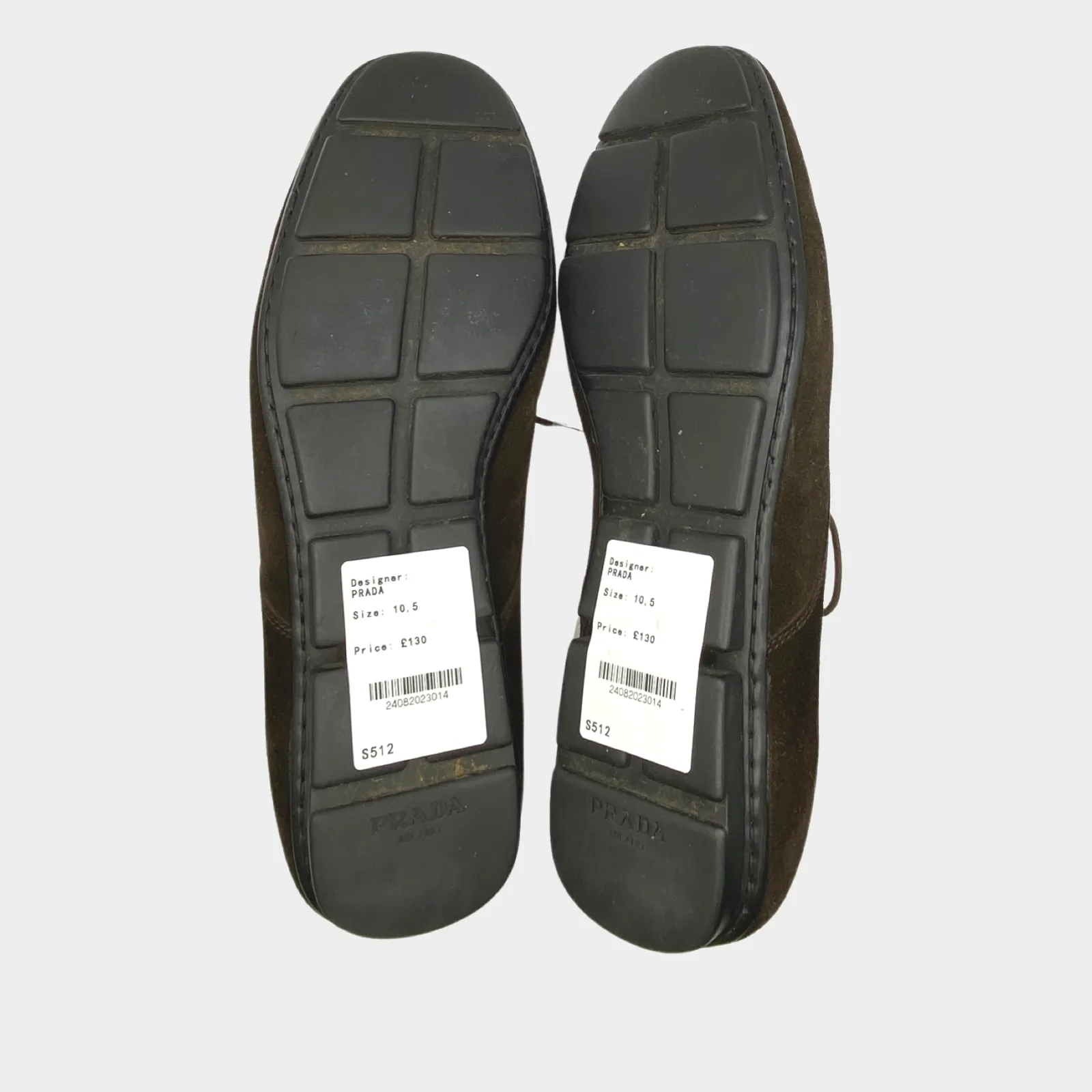 Prada men's brown suede oxford shoes