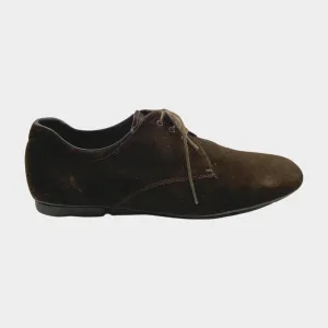 Prada men's brown suede oxford shoes