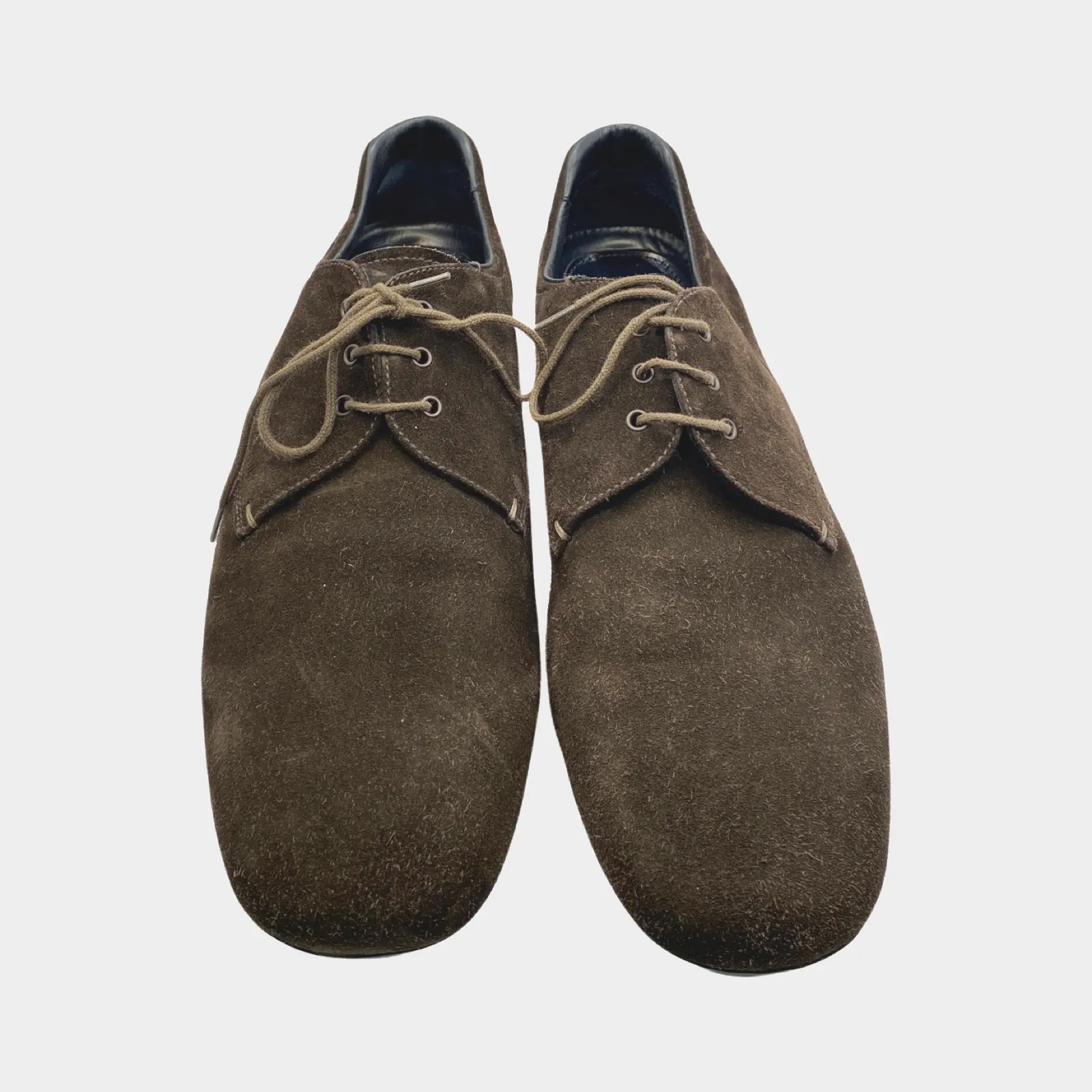 Prada men's brown suede oxford shoes