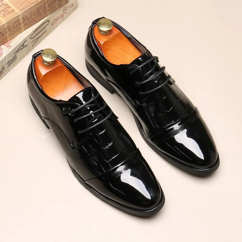 Premium Men's Cap Toe Derby Dress Shoes - Full-Grain Leather Construction with Memory Foam Padding for Office & Ceremonial Use