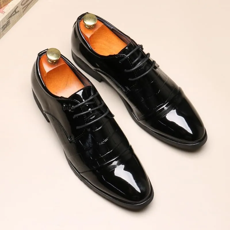 Premium Men's Cap Toe Derby Dress Shoes - Full-Grain Leather Construction with Memory Foam Padding for Office & Ceremonial Use