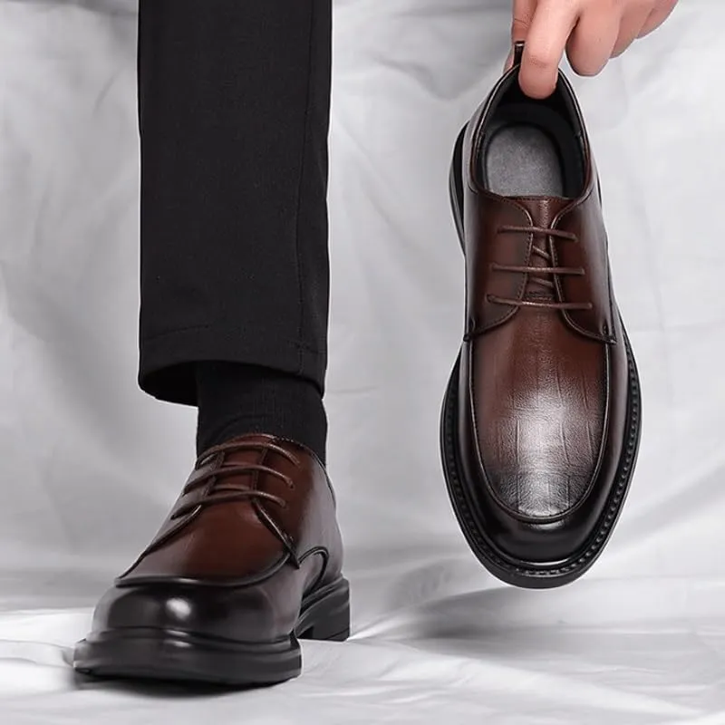 Premium Oxford Shoes for Men Polished Cap Toe Business Formal Wear Handcrafted Leather Upper