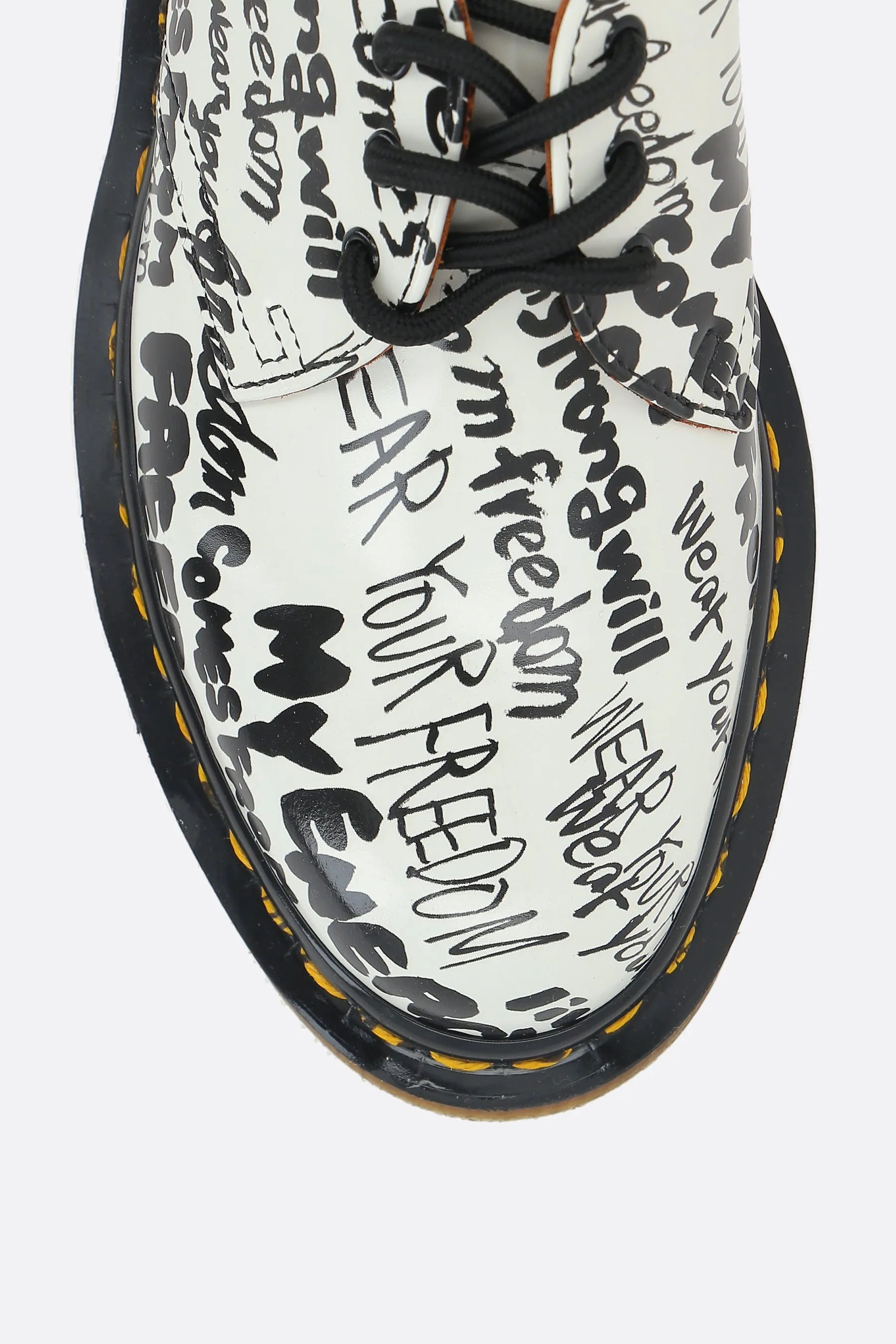 printed smooth leather derby shoes