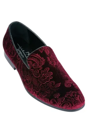 "Marcel" Red Velvet Frederico Leone Tuxedo Shoes