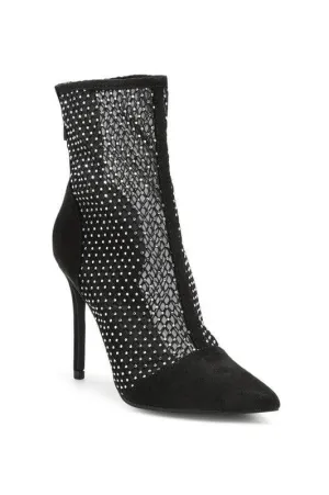 Rag Company Jazz Rhinestone Embellished Mesh Stiletto Boots